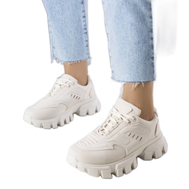 Beige Turnschuhe auf massiver Sohle von Inez