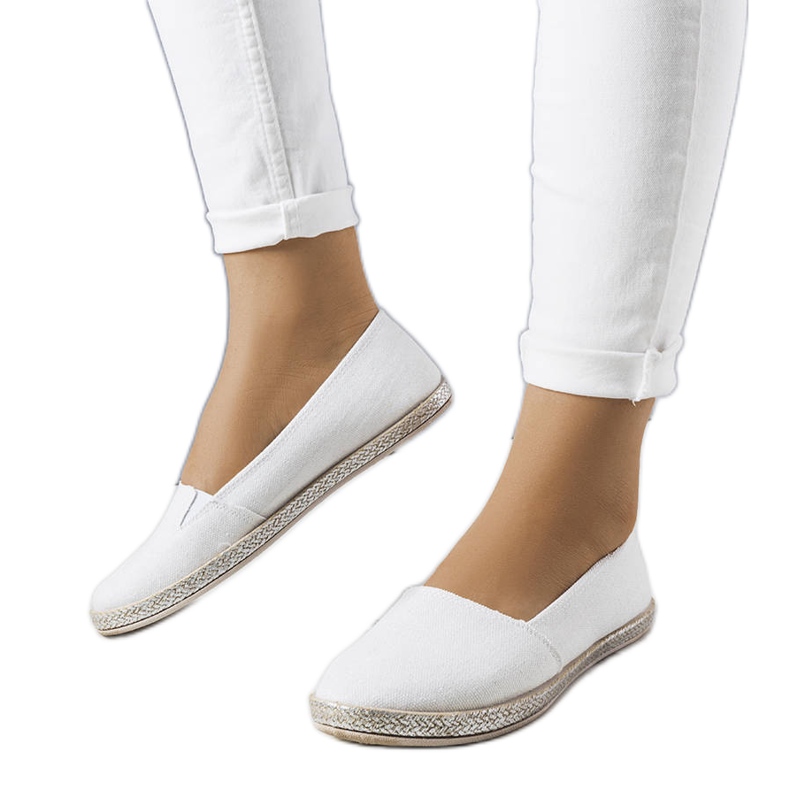 Weiße Glitter-Espadrilles von Margaret