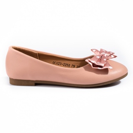 Vinceza-Ballerinas für Mädchen mit Puderschleife rosa