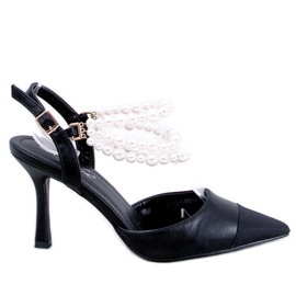 BM Pumps mit offenem Absatz und Harmony Black-Perlen schwarz