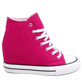 BM High-Top-Sneaker Corina mit Keilabsatz in Fuchsia rosa