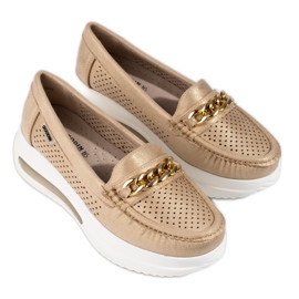 SHELOVET Damen-Goldloafer Slovet auf der Plattform golden