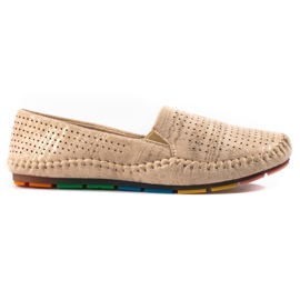 Goldfarbene durchbrochene Slip-On-Loafer für Damen von Shelovet golden