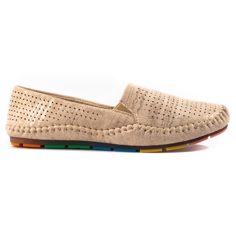 Goldfarbene durchbrochene Slip-On-Loafer für Damen von Shelovet golden