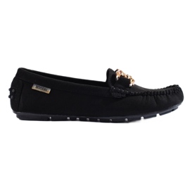 Klassische schwarze Shelovet-Loafer für Damen