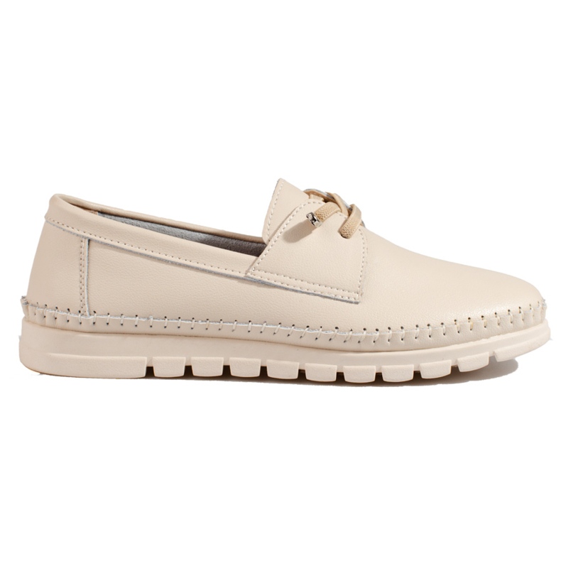 Beige Lederschuhe von Vinceza