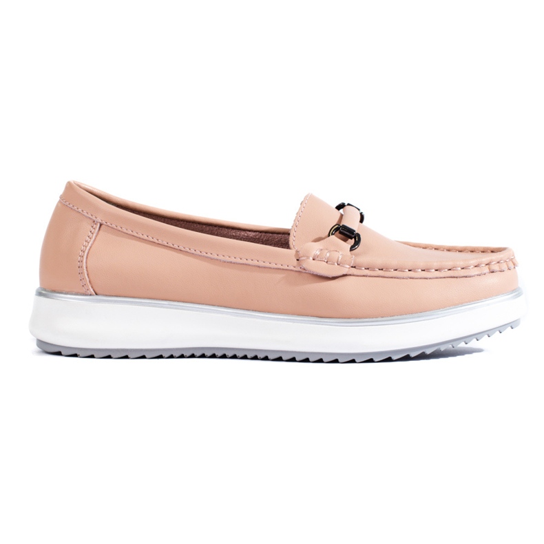 Klassische Vinceza Puderleder-Loafer für Damen rosa