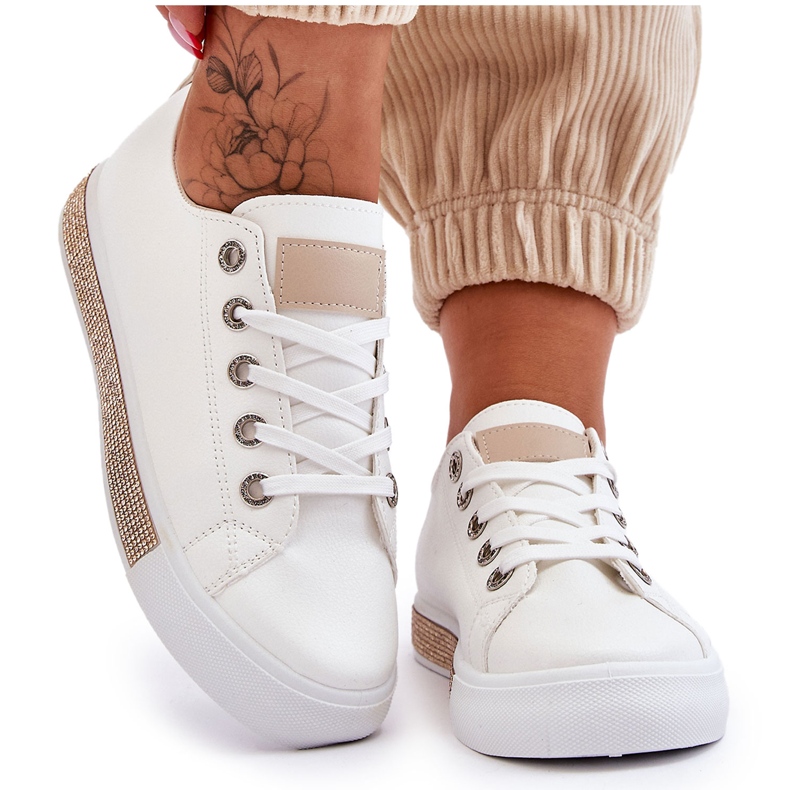 PS1 Niedrige Damen-Sneaker mit Jets Weiß-Beige Demira
