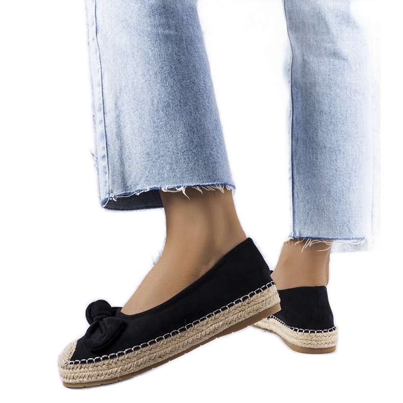 Schwarze Espadrilles mit Schleife von Dorothée