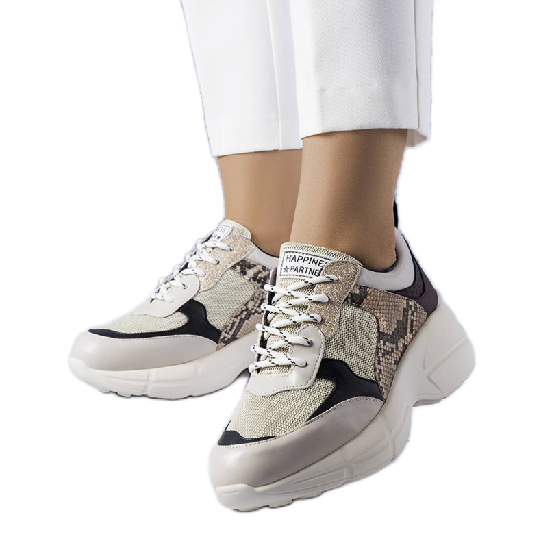 Beige Sneakers mit Glitzereinsätzen von Béri
