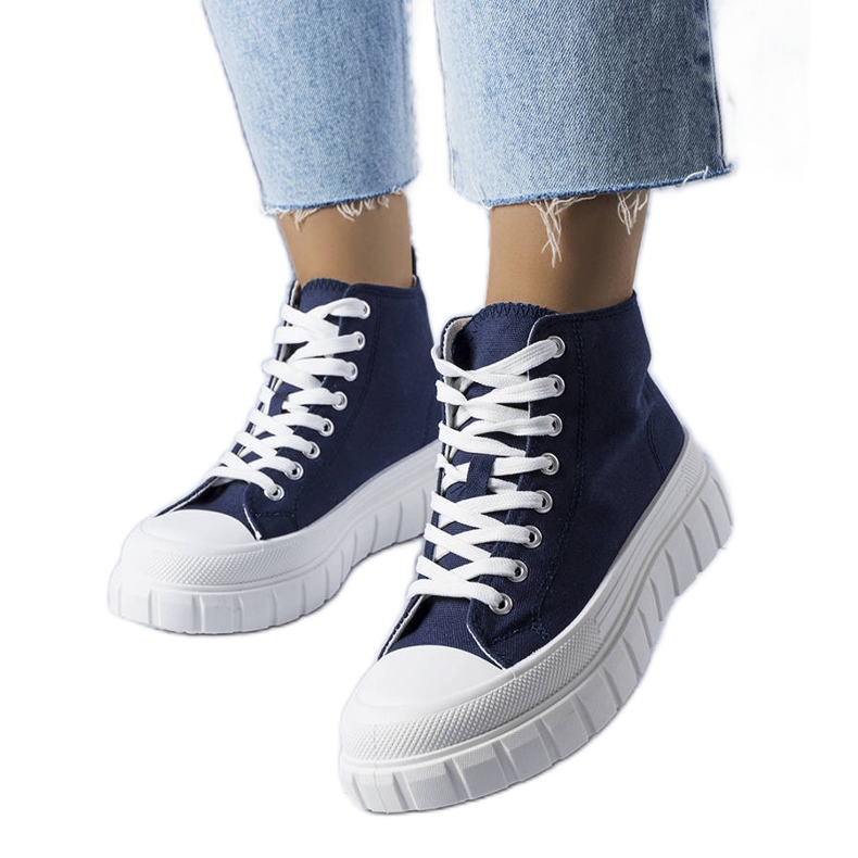 Marineblaue High-Top-Sneakers von Couet