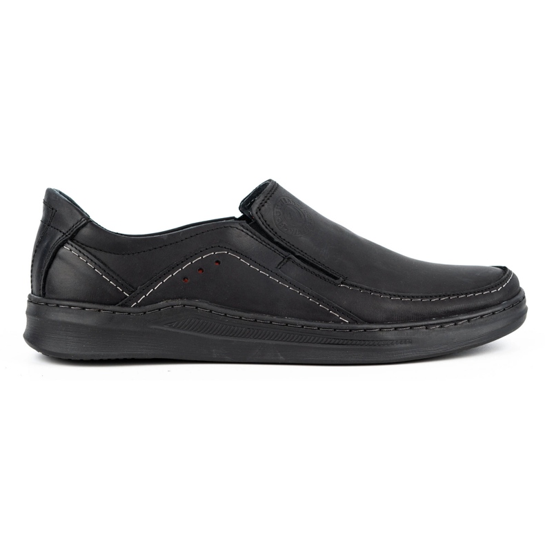 Olivier Herren-Slipper aus Leder SLIP-ON 216GT schwarz
