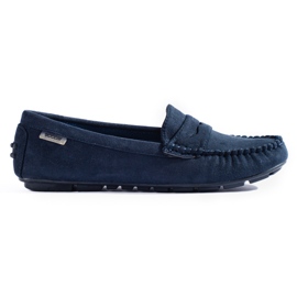Bequeme, marineblaue Shelovet-Loafer für Damen zum Hineinschlüpfen