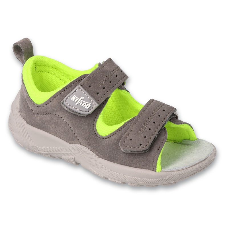 Befado Sandals Kinderledereinsatz 721p006 Gray-Neon grau