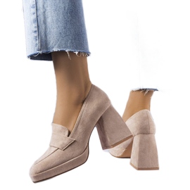 Vinceza Beige High Heels von Vincez
