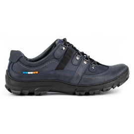 Olivier Herren-Trekkingschuhe aus Leder 213GT marineblau
