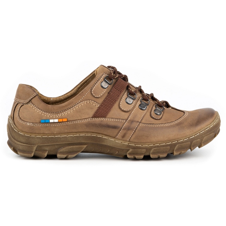 Olivier Herren-Trekkingschuhe aus Leder 213GT braun beige