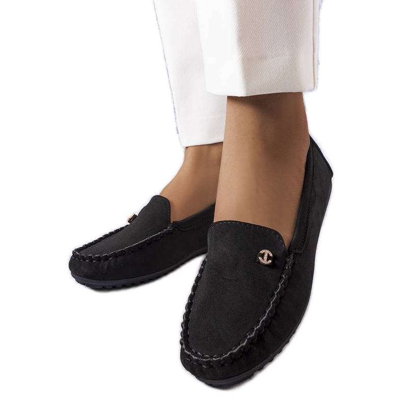 BM Schwarze Loafer mit Ledersohle von Verrill
