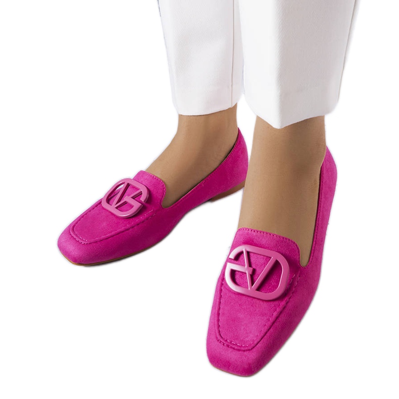 Rosafarbene Ballerinas mit eckiger Kappe von Carrière