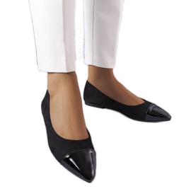 Schwarze Lack-Ballerinas von Thibault