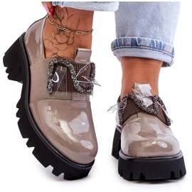 S.Barski Lackierte Schuhe mit Verzierungen Grauer Keily