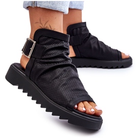 BM Adonis Damen Stiefeletten Sandalen Schwarz