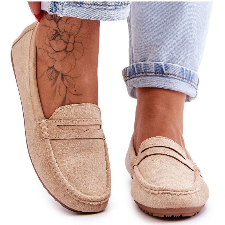 FC3 Klassische Wildlederloafer für Damen Beige Ivana
