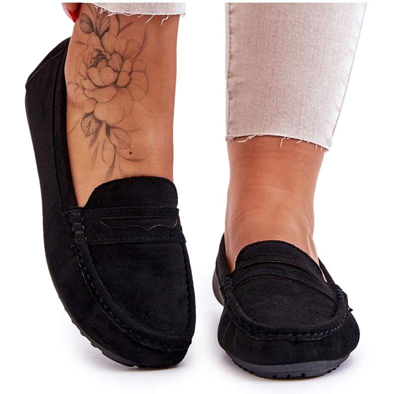 FC3 Klassische Wildlederloafer für Damen Schwarz Ivana