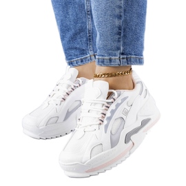 PA1 Weiße und rosafarbene Turnschuhe mit Keilabsatz von Germain silber-