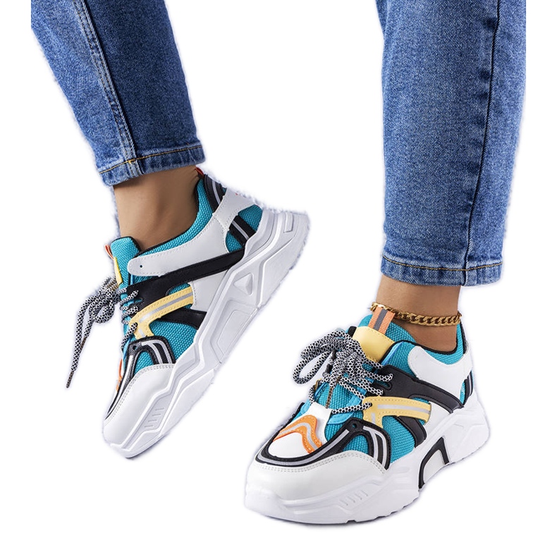 Blaue Turnschuhe für Damen von Delois weiß