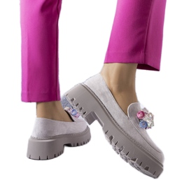 PA1 Graue Brogues mit Kristallen von Levasseur