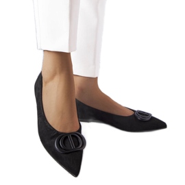 Flache Schuhe aus schwarzem Eco-Wildleder von Grignon