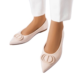 Beigefarbene Ballerinas aus Öko-Wildleder von Grignon