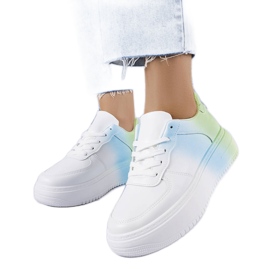 PA1 Weiße und grüne Plateausneaker von Lance blau