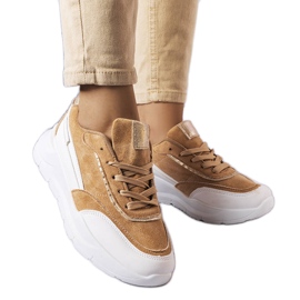 Beige Sneakers aus Eco-Veloursleder von Dupuis
