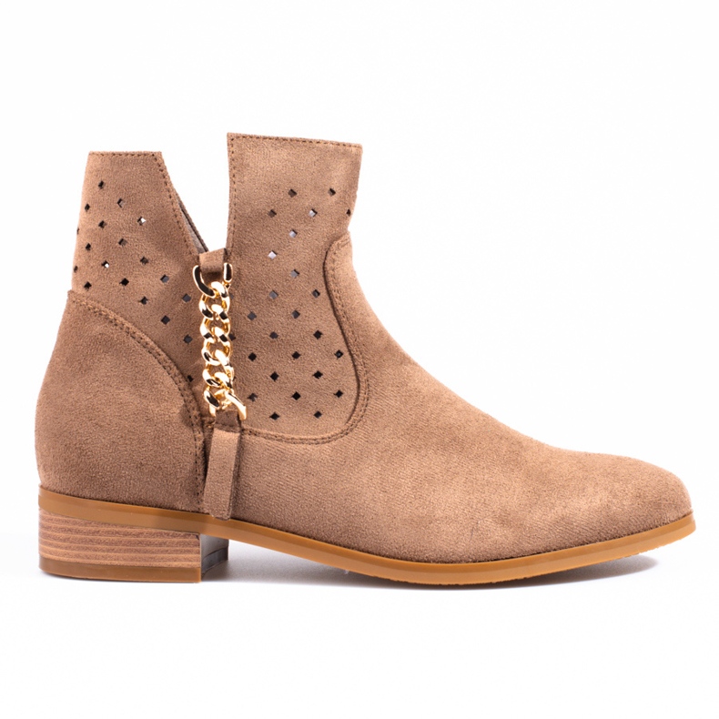 Beige durchbrochene Vinceza-Stiefel für Frühlingsfrauen