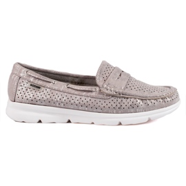 Graue Wildlederloafer von Shelovet für Damen