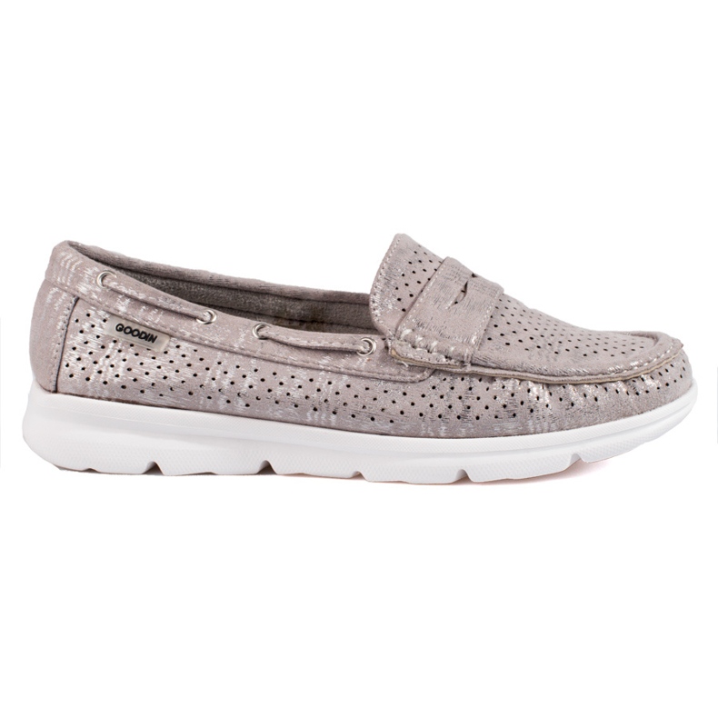 Graue Wildlederloafer von Shelovet für Damen