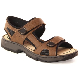 Bequeme braune Klettsandalen für Herren Rieker 26156-25