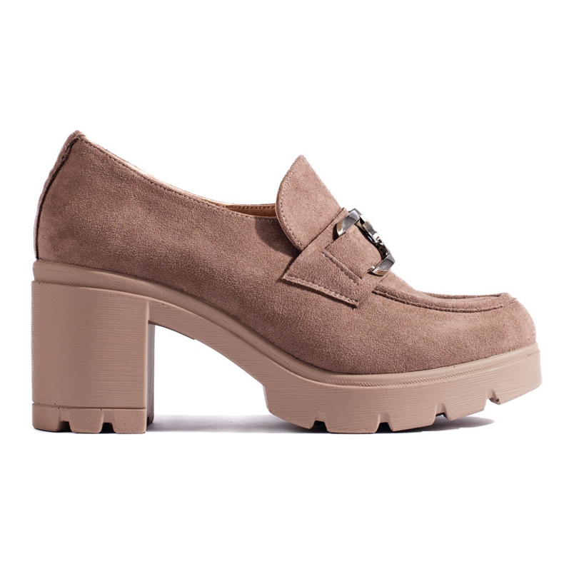 W. Potocki Dunkelbeige Wildleder-Schuhe mit hohem Absatz von Potocki