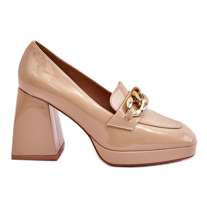Vinceza Pumps auf Chunky Heels Beige Nataly