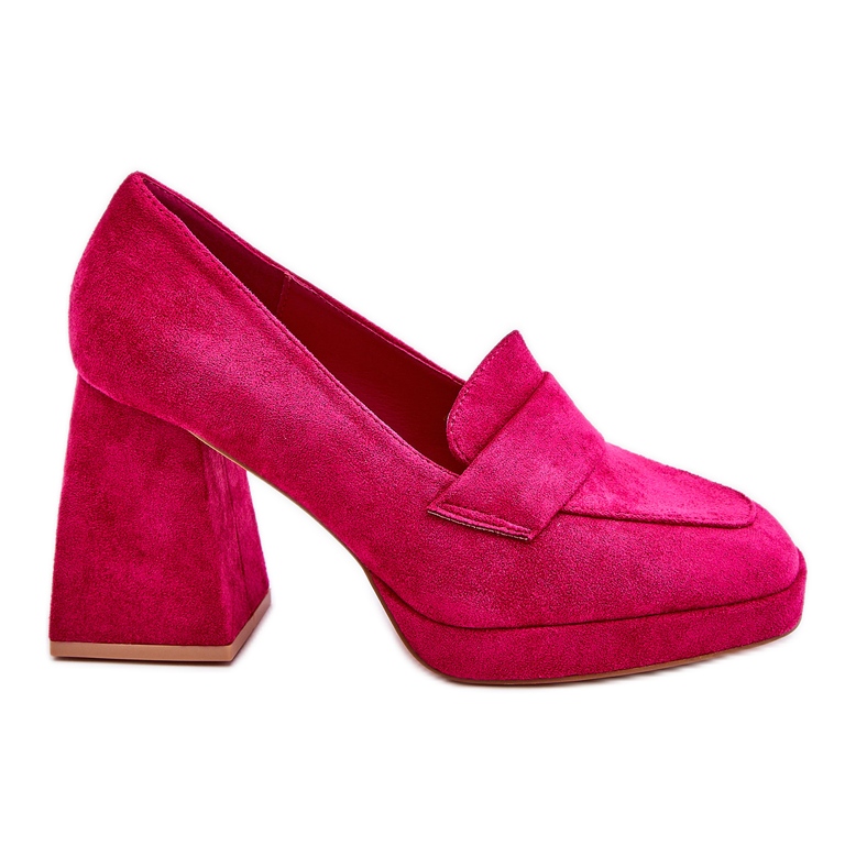 Vinceza Fuchsia Adriel Wildlederpumps mit klobigen Absätzen und Plateau rosa
