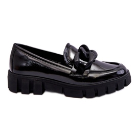 Vinceza Lackierte Plateauschuhe für Damen Schwarz Bennett