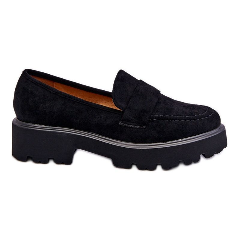 Vinceza Klassische Wildleder-Loafer Schwarz Corrin