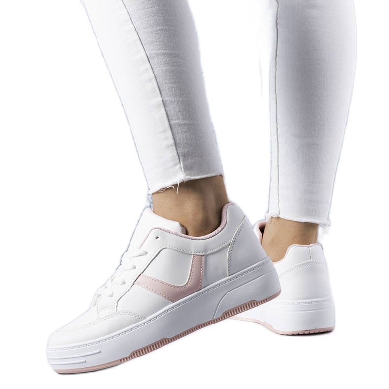 BM Weiße und rosa Plateausneaker von Trépani