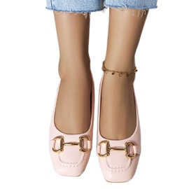Pinkfarbene Ballerinas mit Goldverzierung von Iris rosa