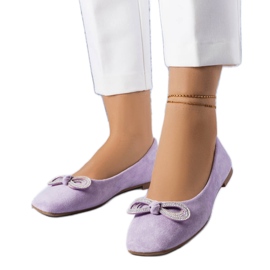 Lila Ballerinas mit Gaillou-Schleife violett