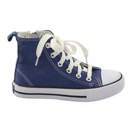 American Club Kinder -Turnschuhe auf dem blauen amerikanischen Reißverschluss