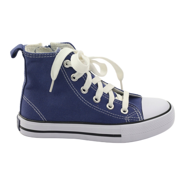 American Club Kinder -Turnschuhe auf dem blauen amerikanischen Reißverschluss