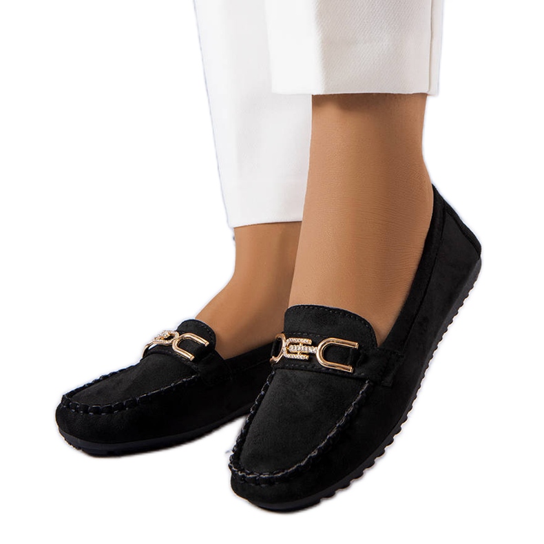 Charrette schwarze Loafer mit Lederinnensohle